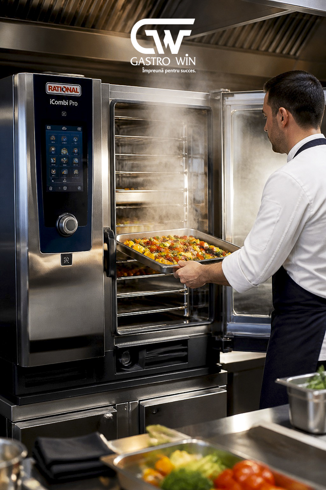 Gastro Win Iasi, Echipamente Horeca Profesionale Iasi, Bacau, Vaslui, Neamt, Botosani. Suceava, Dotare completa bucatarie restaurant, Cuptor Rational Nou sau second hand