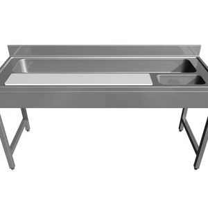 Masa preparare legume, din inox, cuva spalare lunga, gaura debarasare