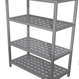 Rastel din inox, cu 4 polite perforate reglabile pe inaltime