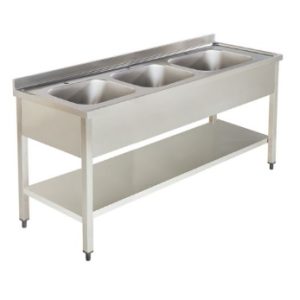 Spalator din inox cu 3 cuve 1500x700x850 mm
