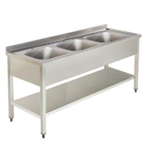 Spalator din inox cu 3 cuve 1800x700x850 mm