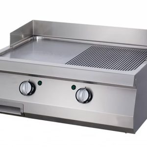 Grătar Fry Top pe gaz, dublu, neted + striat, de banc, linia 700